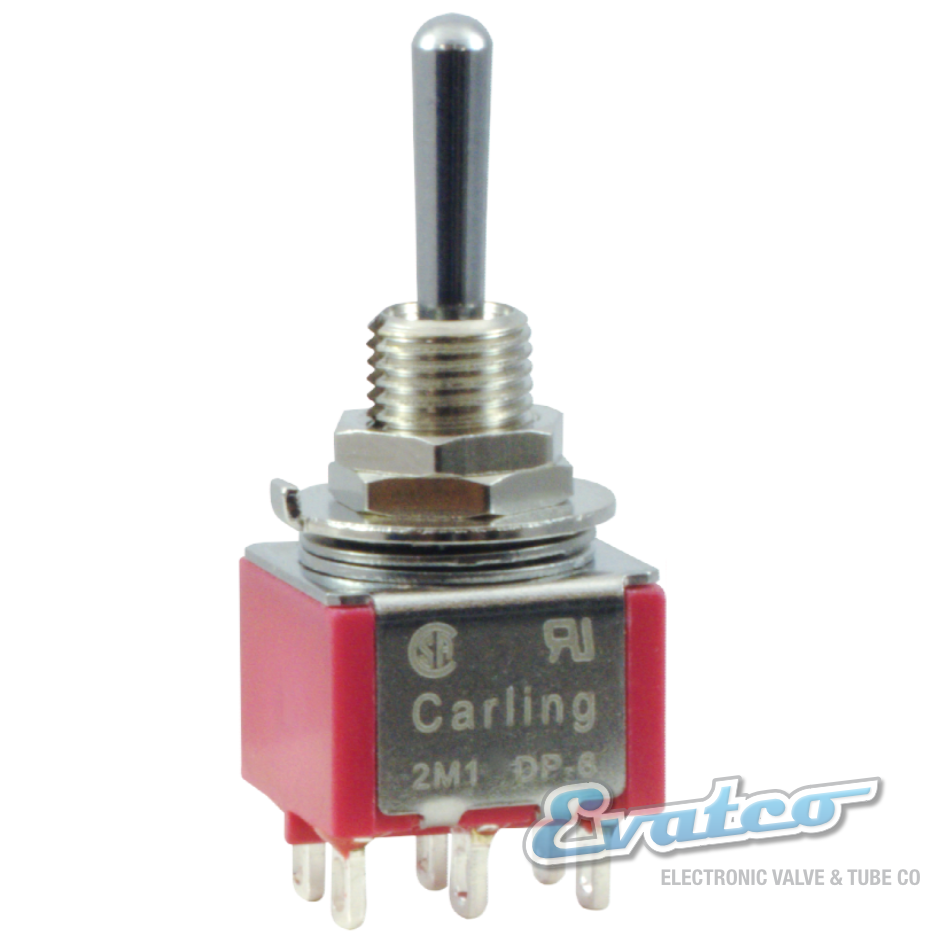 Carling DPDT 3 Position Mini Toggle Switch ONONON