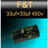 33+33µF 450V Dual Axial Electrolytic Capacitors