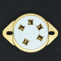 5 Pin Ceramic & Gold Socket for 807 Tubes and Similar