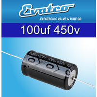 EVATCO 100uf 450v Axial Capacitors Twin pack
